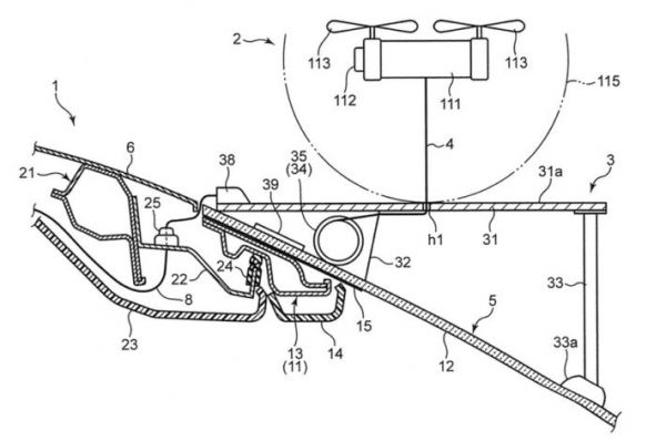 Компания Mazda запатентовала автомобиль с вертолетной площадкой для дрона